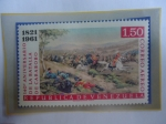 Stamps Venezuela -  140°Aniversario Batalla de Carabobo(24-Junio-1821)-Carga de Caballería-Óleo.Martín Tovar y Tovar.