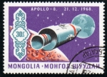 Sellos del Mundo : Asia : Mongolia : Apolo 8  21.12.1968