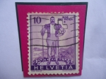 Stamps Switzerland -  Freiburger Senn Ink-Dibujado por Ferd. Hodler- Pro Patria 1936.