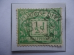 Stamps United Kingdom -  Postage Due - Serie King George VI - Sello de 1/2 d-Half Penny. Año 1938 