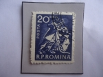 Stamps Romania -  Minero - Serie: Vida Diaria - Sello de 20 Ban Rumano, del año 1960