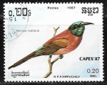 Stamps Cambodia -  Merops nubicus