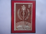 Stamps Australia -  Colombo Plan-Inaugurated 1951-10 Aniversario del Plan de las Naciones Unidas-Emblema