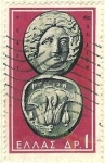 Stamps : Europe : Greece :  Moneda antigua