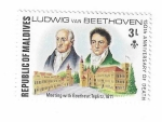 Sellos de Asia - Maldivas -  150 aniversario de la muerte de Beethoven