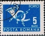 Sellos de Europa - Rumania -  Correos y Telecomunicaciones II, Cuerno postal con relámpago