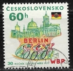 Stamps Czechoslovakia -  Ciclistas en Berlin