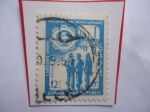 Stamps Syria -  Labours Union- Emblema-Unión General de Sindicatos- Trabajadores-Fabrica- Sello de 12,1/2 piastra,Sy