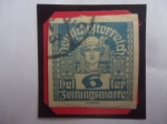 Stamps Austria -  Mercurio- Mitología, Dioses- Serie: Sellos de periódico, 1920/22. Valor de 6 Heller Austro-Húngaro, 