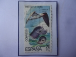Stamps Spain -  Ed:Es 2473-Protege la Fauna-Gaviota de Audouin(Larus audouinii)-Foca Monge 