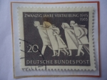 Stamps Germany -  Zwanzig Jahre Vertreibung, 1945-1965- 20°Aniversario de Desplazamiento- Afluencia de Alemania del Es