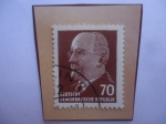 Stamps Germany -  Walter Ulbricht (1893-1973)-Jefe del Estado de la República Democrática (1960-1973)