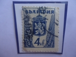 Stamps Bulgaria -  León de Bulgaria- Sello de 4 Lev Búlgaro, año 1945- Escudo de Armas.