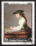 Stamps Yemen -  Pinturas de maestros estadounidenses y europeos, Jean-Baptiste Chardin: Le dessinateur