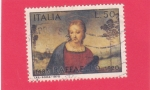 Stamps Italy -  Madonna con el Goldfinch (detalle), Raphael