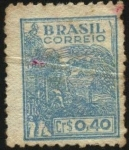 Stamps : America : Brazil :  Máquinaria de recolección de Trigo.