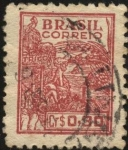 Sellos de America - Brasil -  Máquinaria de recolección de Trigo.