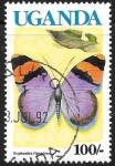 Stamps : Africa : Uganda :  mariposas