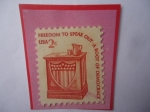 Stamps United States -  Freedom to speak . A root of Democracy - Libertad para hablar. Una raíz de la Democracia.
