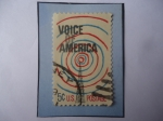 Stamps United States -  Radio Transmission Tower and Waves-Serie: Voice of American-Voz de Americano-Radio Trasmisión y Onda
