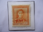 Stamps : Oceania : New_Zealand :  King George VI- Postage y Revenue- Sello de 2d-penique de Nueva Zelanda.- Serie King George VI