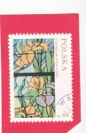 Sellos de Europa - Polonia -  ilustración flores 