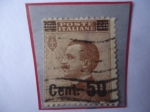 Stamps Italy -  Efigie de Vittorio Emanule III - Victor Manuel (1820-1878) - Sello Sobretasa:50 Ct. sobte 40 Ct- Ser