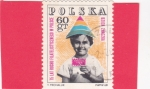 Stamps Poland -  Niño sosteniendo sello simbólico75 Años de Filatelia en Polonia