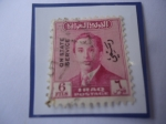 Stamps Iraq -  King Faisal II de Irank (1935-1958)-Sello Sobreimpreso, año1956-Valor de 6 Fils Iraquíes.