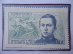 Stamps Chile -  Dagoberto Godoy Fuentealba (1893-1960)- 1a Travesía de los Andes (1912) en un Monoplaza Bristol-Brit