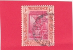 Stamps : America : Jamaica :  indigena haciendo yuca