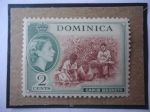 Stamps Dominica -  Caribe Baskets-Tejidos de Canastas de Mimbres - Hojas de palma- Elizabeth II.