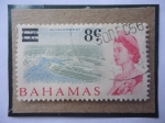 Stamps : America : Bahamas :  Development-Desarrollo-Aeropuerto de Nasáu-Elizabeth II- Sello de 8Ct sobre 6 peniques.