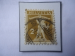 Stamps Switzerland -  Hijo de Guillermo Tell - Ballesta - Estatua.