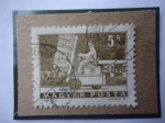 Stamps Hungary -  Vehículo Hidráulico y Cargamento de Correo - Sello de 5 florín húngaro, año 1964.