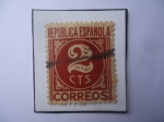 Stamps Spain -  Ed:Es 731 - Números - 2 CTS en Circulo Colorado y Inscripción Rep. Española.