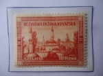 Stamps Croatia -  Croacia, Estado Independiente-Sarajevo (Capital de Bosnia y Herzegovina)-Sellos emitidos en Montev