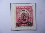 Stamps Hungary -  Sacra Corona Húngara o Santa Corona de San Esteban.-Sello sobretasa  de 6 Fillér húngaro, año 1931
