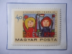 Stamps Hungary -  Partido Comunista Húngaro - Niños con Banderas.