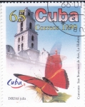Stamps Cuba -  Mariposa-convento San Francisco de Asís-La Habana-