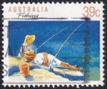 Stamps : Oceania : Australia :  fishing_pescando