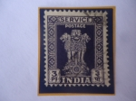 Stamps India -  Capitel de Asoka- Emblema Oficial de la India- 4 Leones sobre Flor de Loto -Budismo