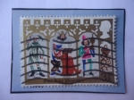 Stamps United Kingdom -  Buen Rey Wenceslao - El Peaje y Campesino - Navidad 1973