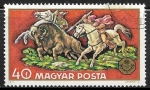 Stamps Hungary -  European Bison cazando