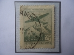Stamps Argentina -  Líneas Aéreas  del Estado- Avión sobre la Cordillera de los Andes 