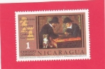 Sellos de America - Nicaragua -  jugadores de ajedrez