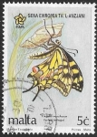 Stamps : Europe : Malta :  mariposas