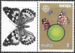 Sellos de Europa - Malta -  mariposas