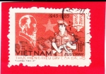 Stamps Vietnam -  Perfil de Ho Chi Minh y policía