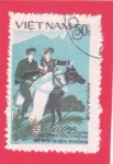 Stamps Vietnam -   Guardias fronterizos montados a caballo 